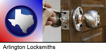 a locksmith and a door lock in Arlington, TX