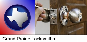 a locksmith and a door lock in Grand Prairie, TX
