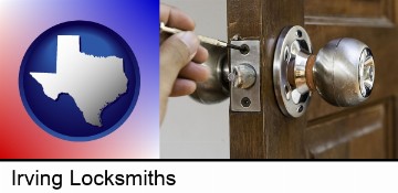 a locksmith and a door lock in Irving, TX